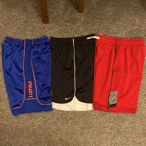 Bundle of (3) boys athletic shorts. AND1, Nike, GAP. All size 10/12.